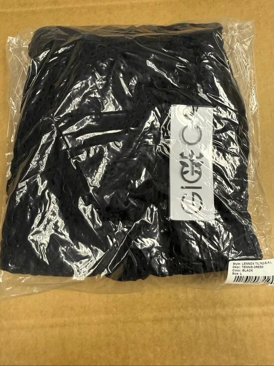 New Gigi C Lennox Lace Cutout Tennis Dress L Black